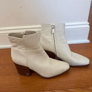 Sam Edelman Cream Ankle Boots